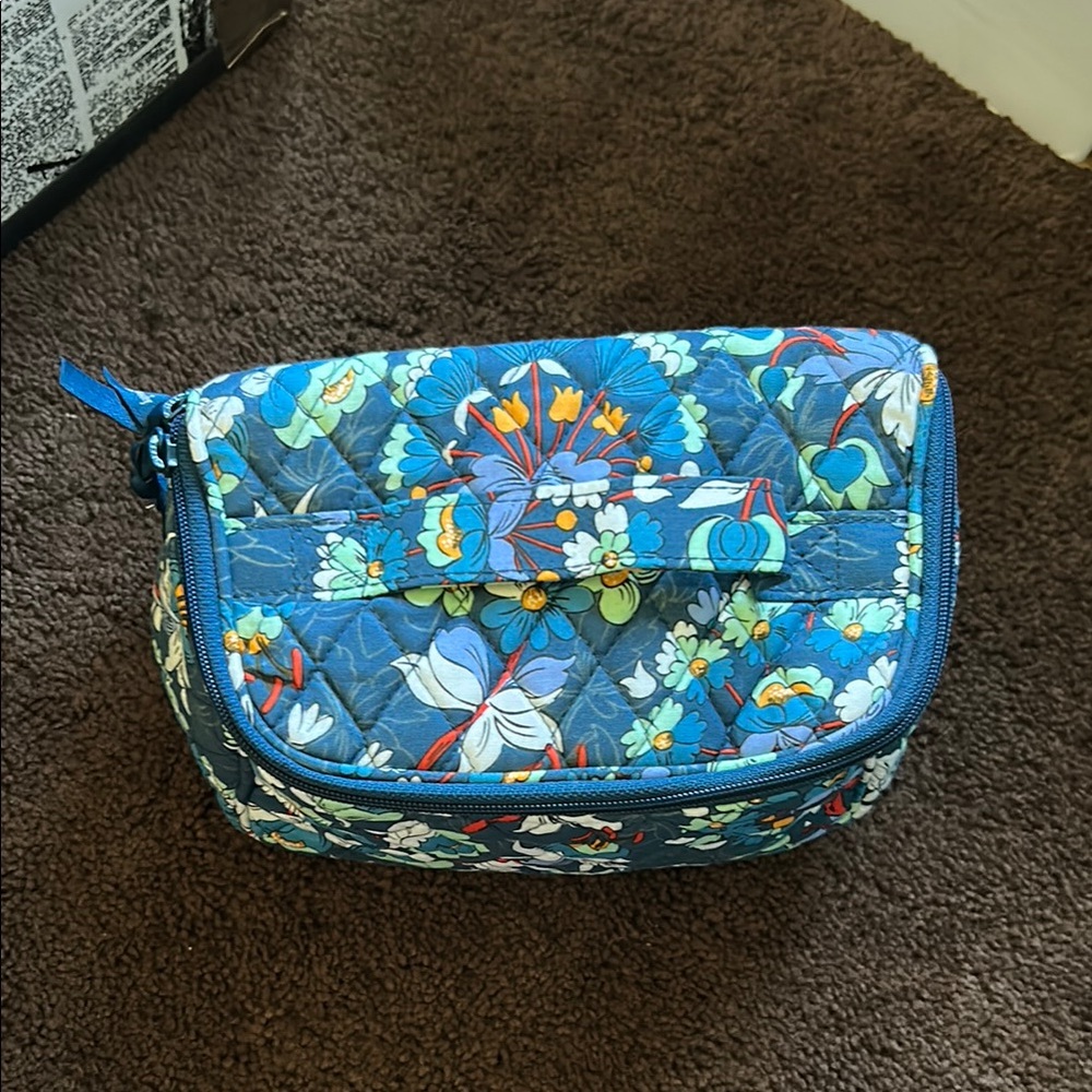 Vera Bradley Blue Cosmetic Bags with Tropical Floral Design